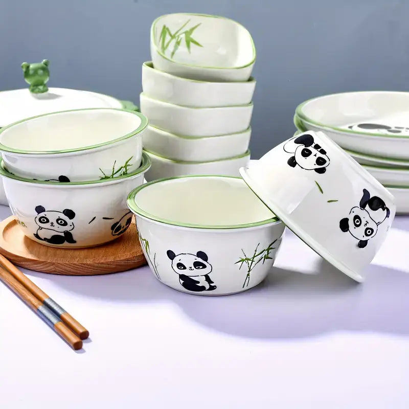 Panda Bamboo Cereal Bowls Set