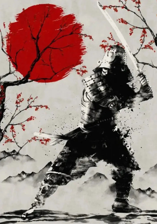 Samurai Watercolor Poster
