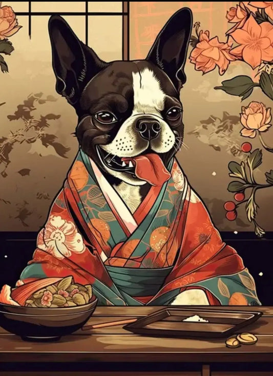 French Bulldog Kimono Poster